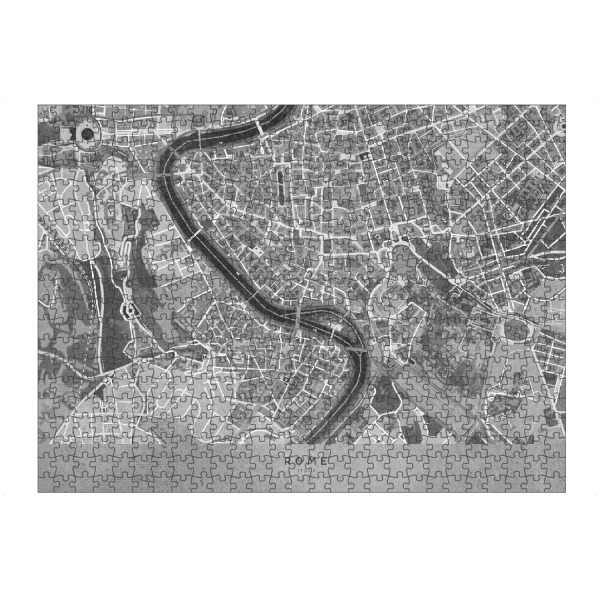 Puzzle Ravensburger "Grey vintage map of Rome" artboxONE - Kartografie - Grey,Vintage,Map,Rome,Italy,Distressed,Karte,Rom,Italien - Bild grey