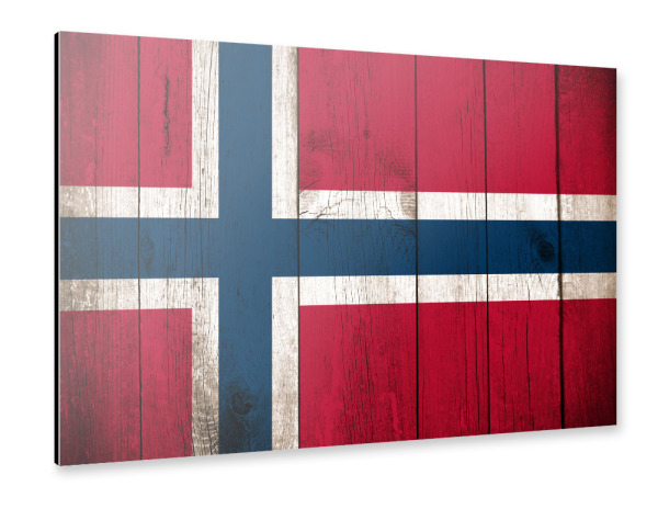 Alu-Dibond "Norway Vintage Flag" 30x20 cm artboxONE