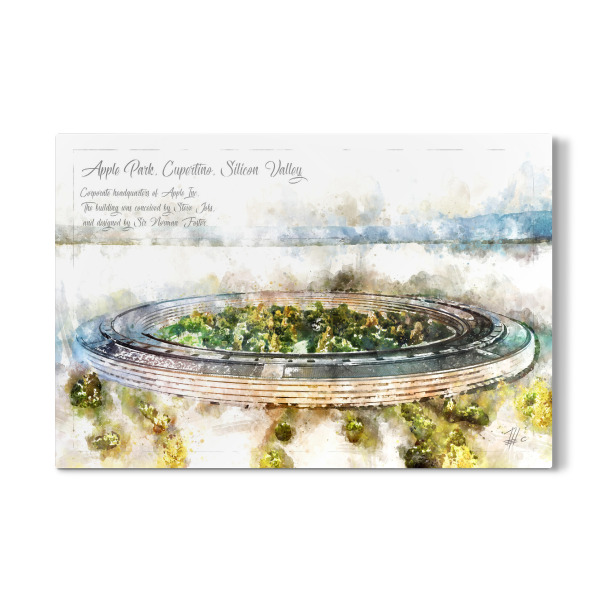 Galerie-Print "Apple Park Aquarell" 30x20 cm artboxONE