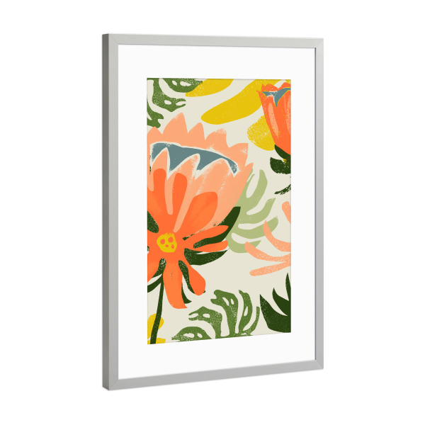 Poster mit Rahmen Silber "May The Flowers Remind Us" artboxONE - Natur,Floral