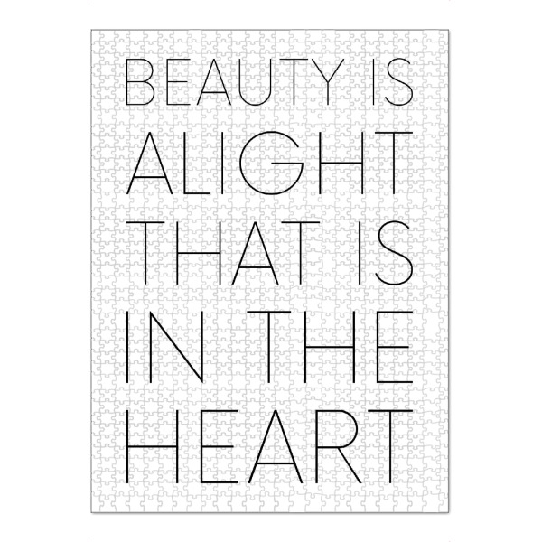 Puzzle Ravensburger "Beauty is" artboxONE - Typografie - Typography,Typografie,Minimal,Beauty,Heart,Quote - Bild typography