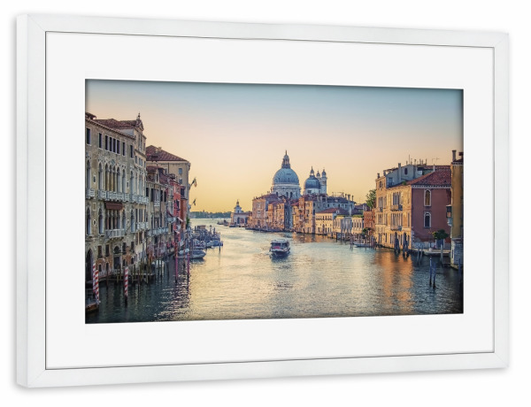 Poster mit Rahmen weiß "Romantic city" artboxONE - Städte,Reise,Architektur,Städte / Venedig,Reise / Länder