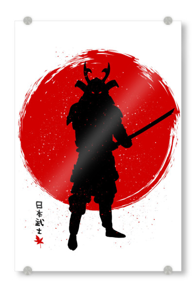 Acrylglasbild "Samurai with Katana" artboxONE - Menschen,Städte / Tokio,Männer - Japan,Samurai,Sun,Katana,Japanese,Kanj,Gym