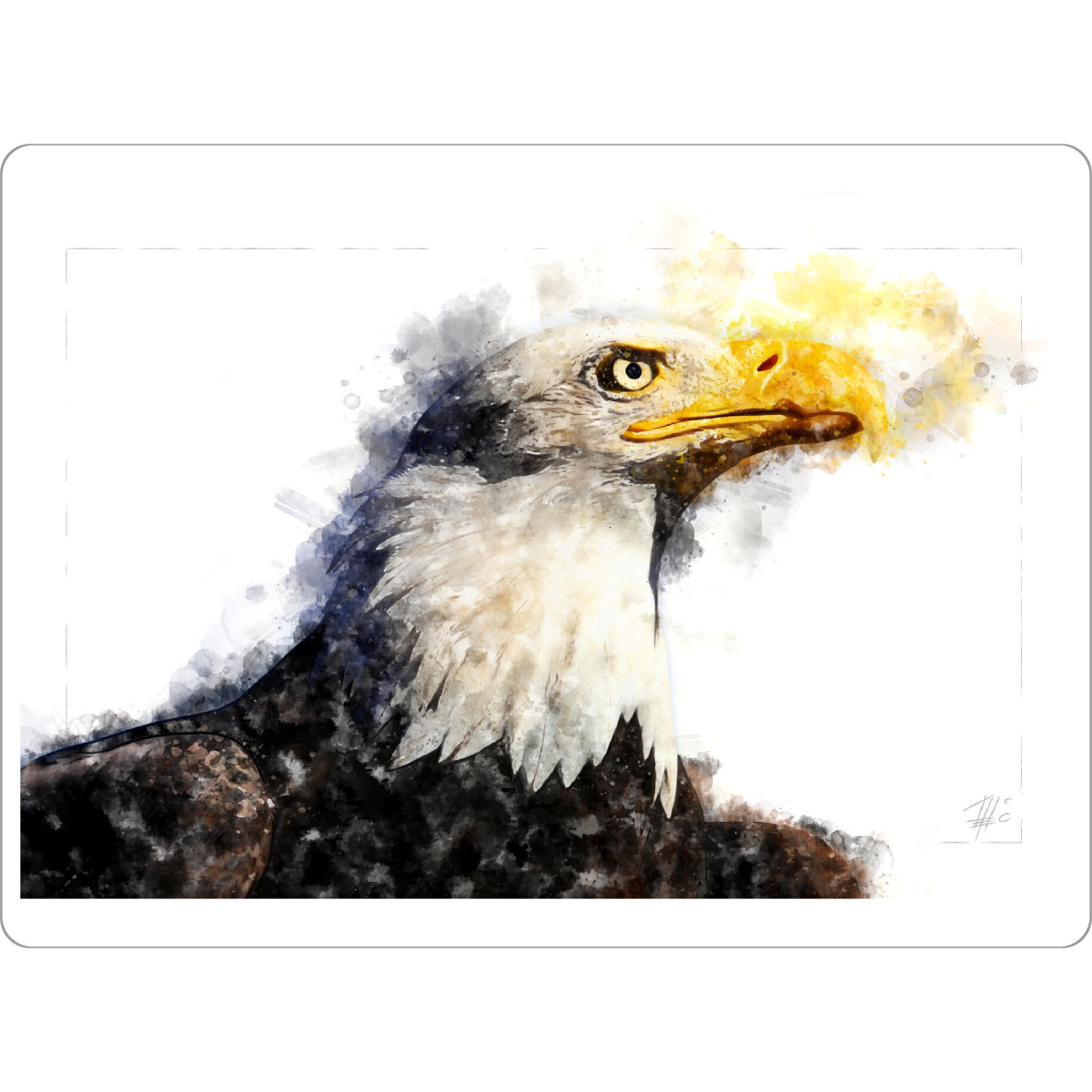 Tischset "Adlerkopf" artboxONE - Natur,Tiere - Tier,Natur,Freiheit,Tierwelt,Wildnis,Jäger,Kreatur,Fell,Wild,Afrika,Europa,Tiere,Haustier,Eagle,Animal