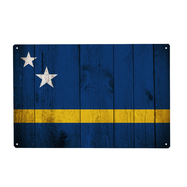 Holzbild "Curaçao Vintage Flag" artboxONE - Reise,Reise / Strand und Meer,Reise / Länder
