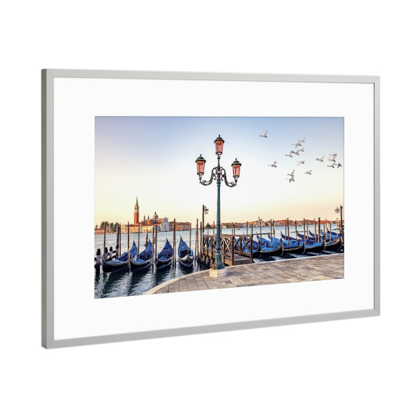 Poster mit Rahmen Silber "Birds flight" artboxONE - Städte,Reise,Architektur,Städte / Venedig,Reise / Länder