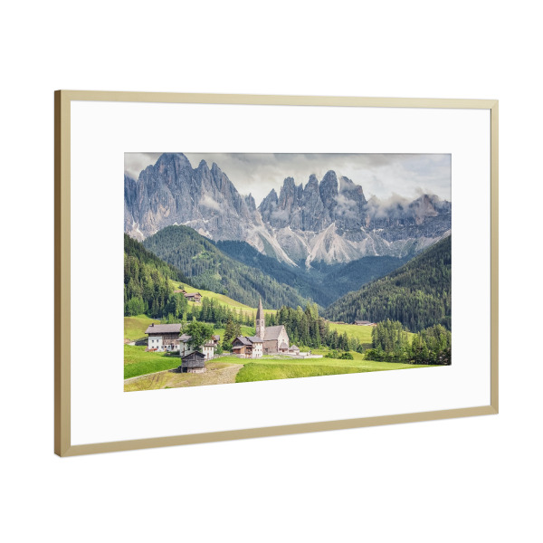 Poster mit Rahmen Gold "Funes valley" artboxONE - Natur,Reise,Reise / Länder