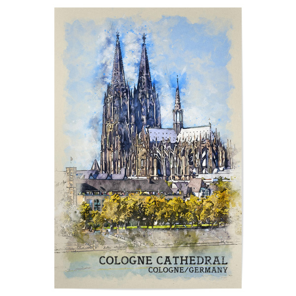 Poster 30x20 cm "Kölner Dom Sketch" artboxONE - Städte,Städte / Köln,Architektur