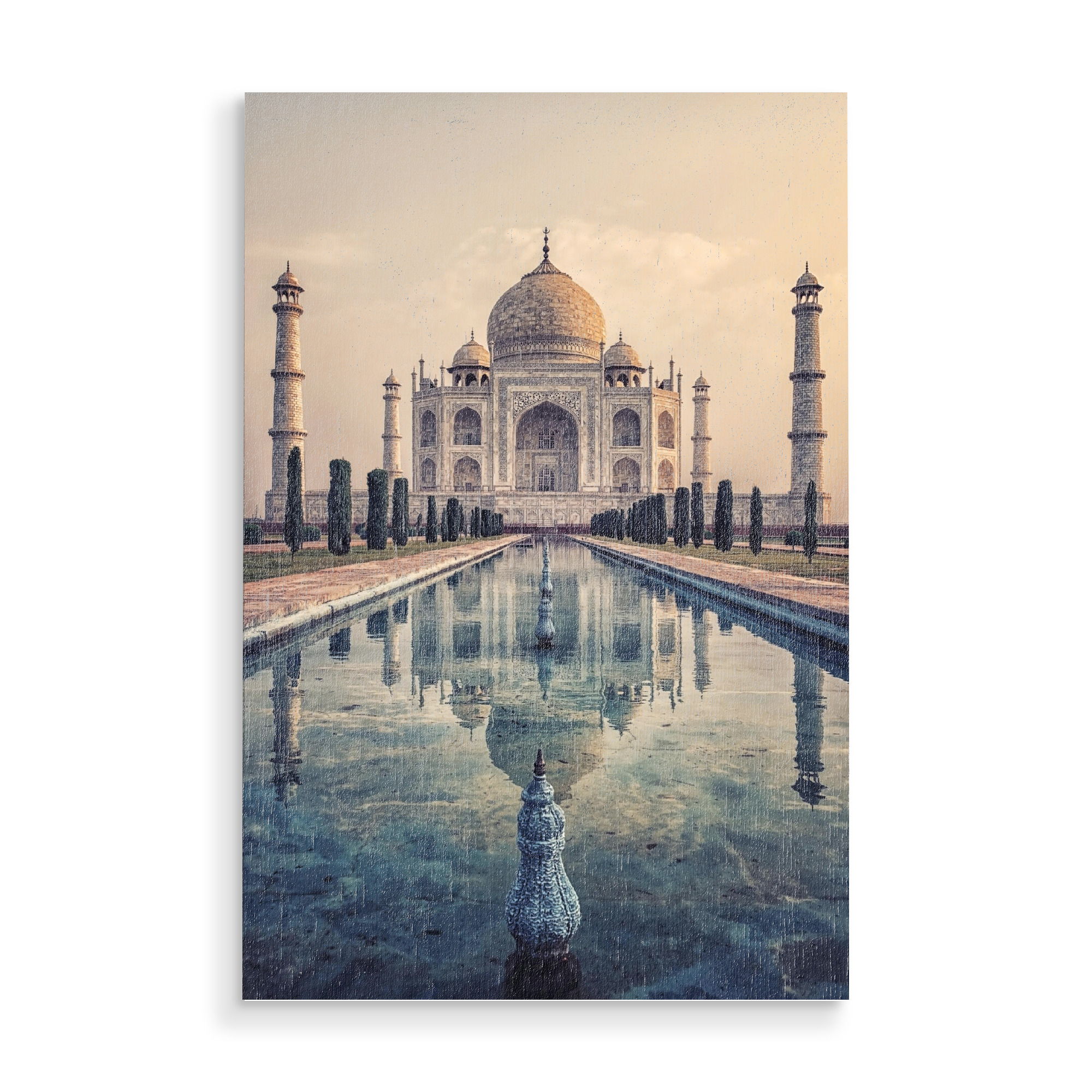 Holzbild "Taj Mahal in the morning" artboxONE - Städte,Reise,Architektur,Reise / Asien,Reise / Länder