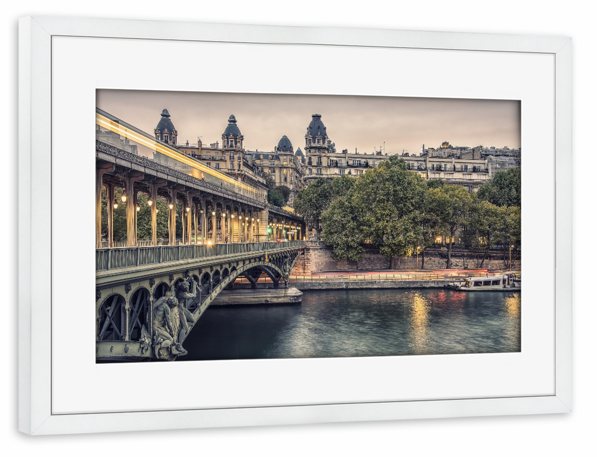 Poster mit Rahmen weiß "Bir-Hakeim" artboxONE - Städte,Reise,Architektur,Städte / Paris,Reise / Länder