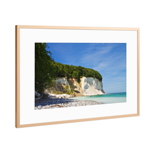 Poster mit Rahmen Kupfer "Kreidefelsen und Bäume" artboxONE - Natur,Reise,Reise / Strand und Meer