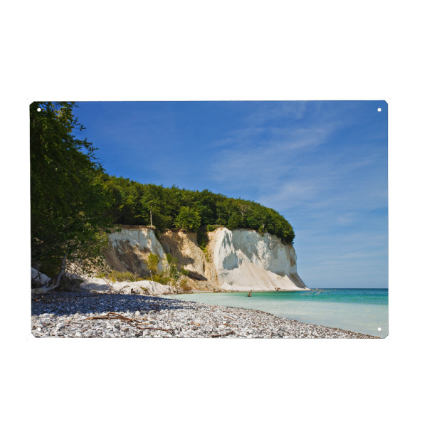 Metall Poster "Kreidefelsen und Bäume" artboxONE - Natur,Reise,Reise / Strand und Meer