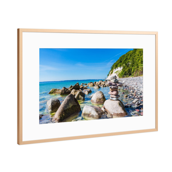 Poster mit Rahmen Kupfer "Steine im Wasser" artboxONE - Natur,Reise,Reise / Strand und Meer