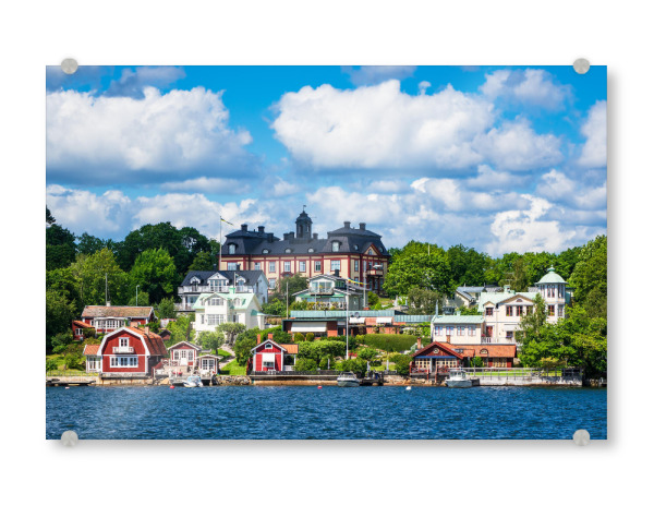 Acrylglasbild "Häuser an der Küste" artboxONE - Natur,Reise,Architektur,Reise / Strand und Meer,Reise / Länder