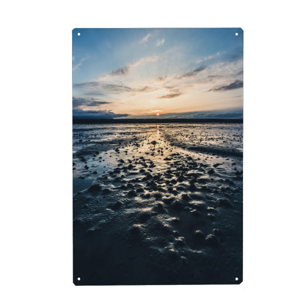 Holzbild "Sonnenuntergang am Watt" artboxONE - Natur,Reise / Strand und Meer