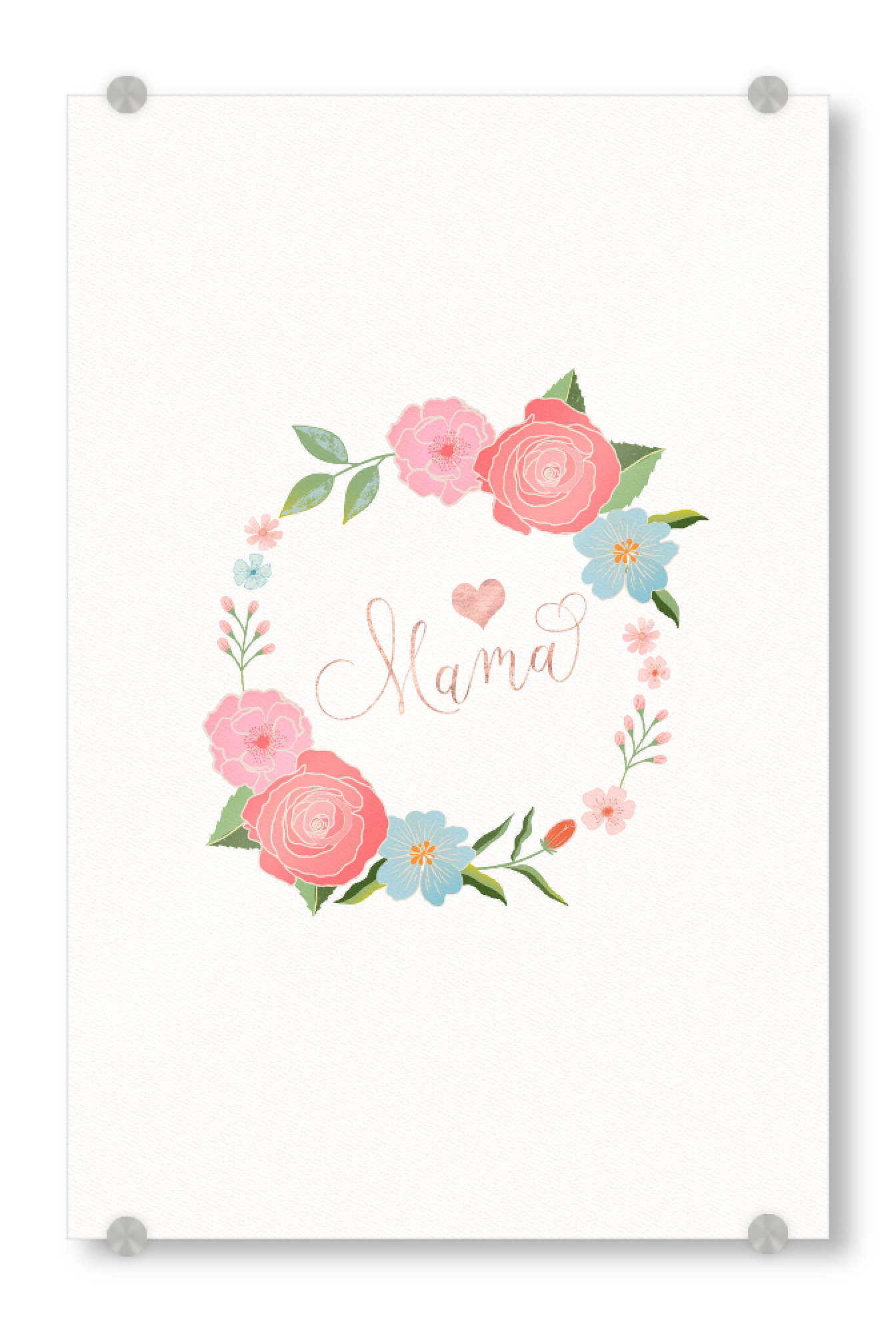 Acrylglasbild "Mama, ich hab dich lieb" artboxONE - Typografie,Liebe,Buchstaben / M,Für Mama