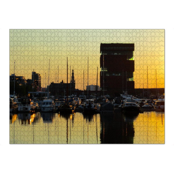 Puzzle Ravensburger "MAS, Antwerpen, Bonaparte Habour" artboxONE - Städte,Reise,Architektur,Reise / Länder