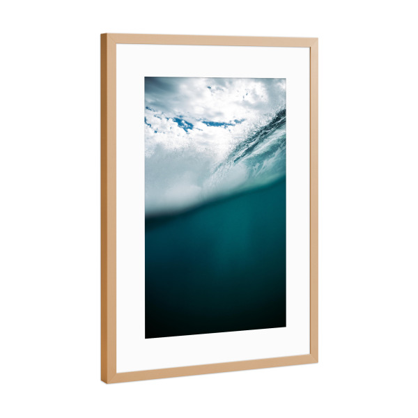 Poster mit Rahmen Kupfer "Barrel wave" artboxONE - Natur,Reise / Strand und Meer,Unterwasser,Sport