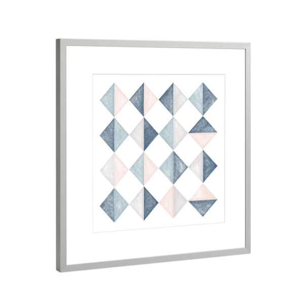 Poster mit Rahmen Silber "SixteenSqueres" artboxONE - Abstrakt,Geometrie