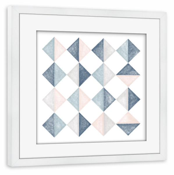 Poster mit Rahmen weiß "SixteenSqueres" artboxONE - Abstrakt,Geometrie