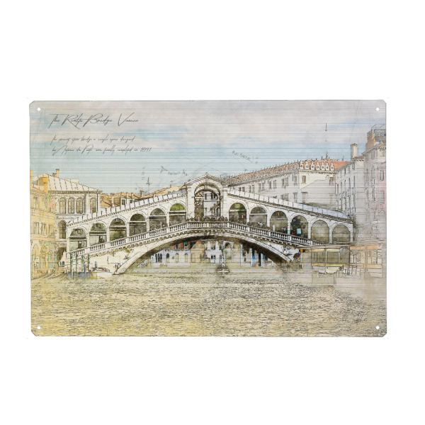 Holzbild "Rialto Bridge, Venice" artboxONE - Städte,Architektur,Städte / Venedig