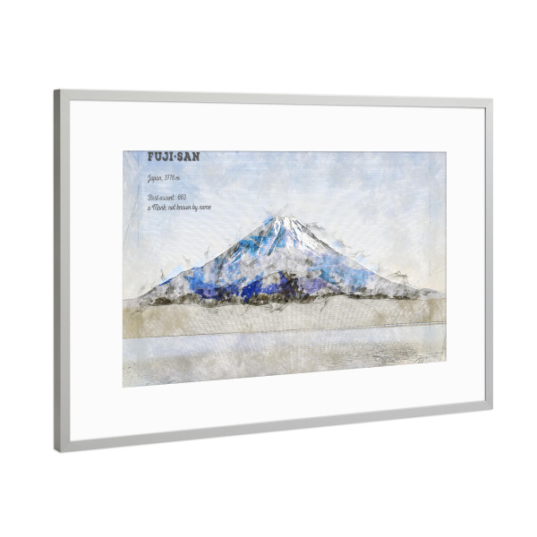 Poster mit Rahmen Silber "Fuji Mountain" artboxONE - Natur,Reise / Asien