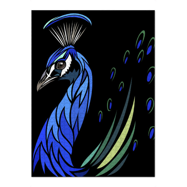 Puzzle Ravensburger "Tribal Peacock" artboxONE - Tiere - Peacock,Tribal,Tropical,Portrait,Comic,Vogel,Bird,Pfau,Tier,Animal - Bild peacock