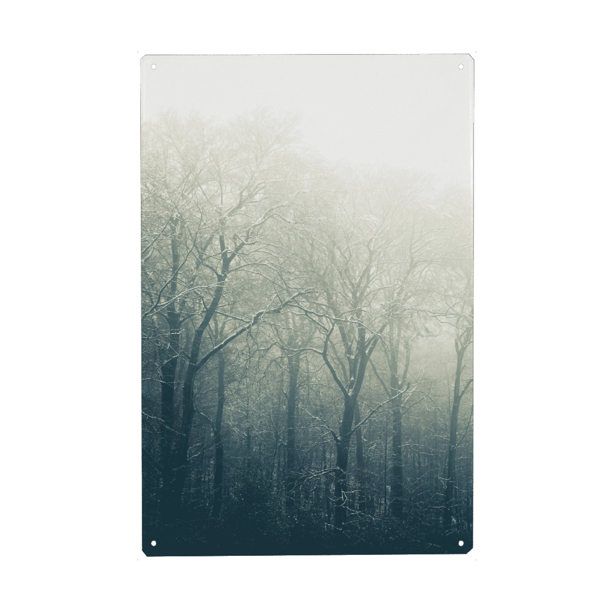 Holzbild "Bewitched Forest" artboxONE - Natur - Schneebedeckt,Winter,Schnee,Nebel,Nebelig,Schneelast,Snow,Bäume,Trees,Wald,Forest,Natur,Nature,Fog