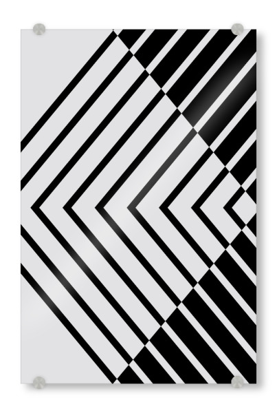 Acrylglasbild "Geometry Line ART ov white black" artboxONE - Abstrakt,Schwarzweiß,Geometrie