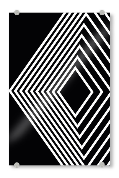 Acrylglasbild "Geometry Line ART black white" artboxONE - Abstrakt,Schwarzweiß,Geometrie