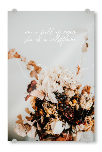 Acrylglasbild "Wildflower" artboxONE - Typografie,Natur,Floral