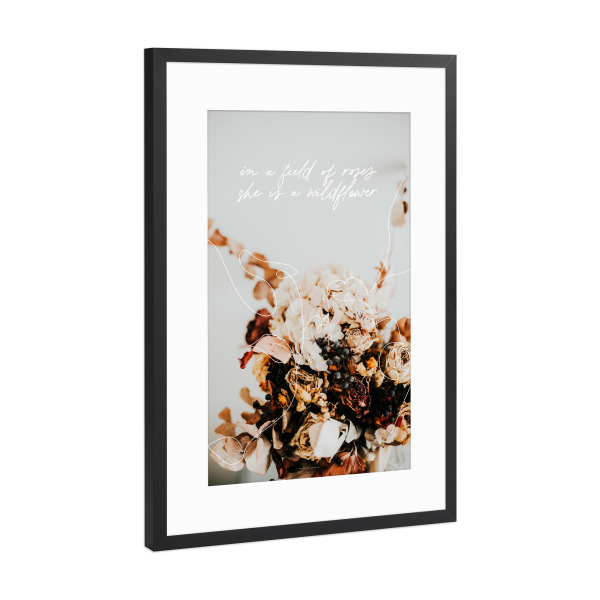 Poster mit Rahmen Schwarz (Metallic) "Wildflower" artboxONE - Typografie,Natur,Floral