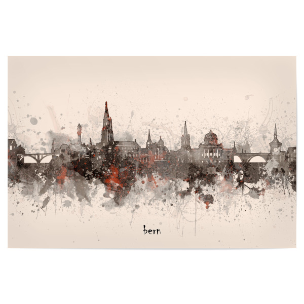 Poster 30x20 cm "Bern skyline artistic beige" artboxONE - Städte,Architektur