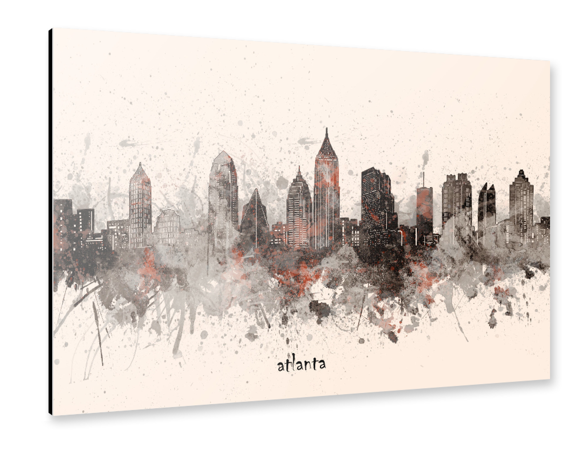 Alu-Dibond "Atlanta skyline artistic beige" 75x50 cm artboxONE