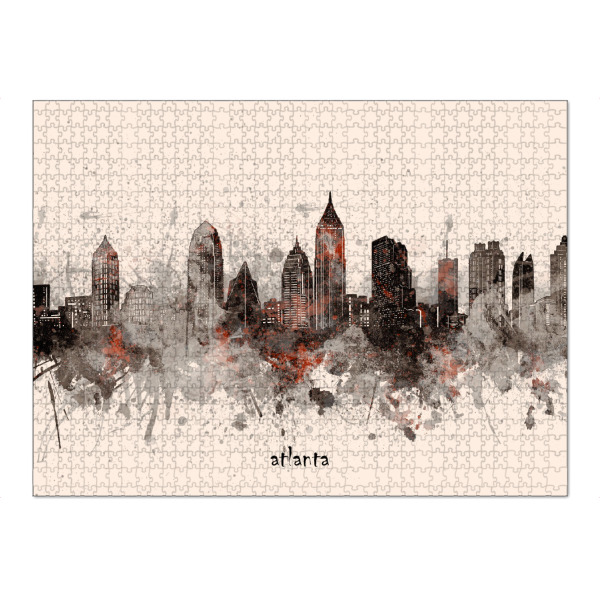 Puzzle Ravensburger "Atlanta skyline artistic beige" artboxONE - Städte,Reise,Architektur