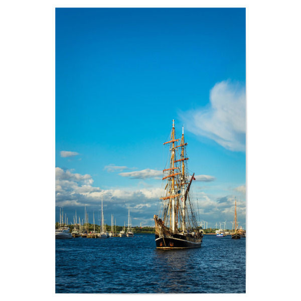Poster "Segelschiffe in Rostock" artboxONE - Reise,Städte / Weitere