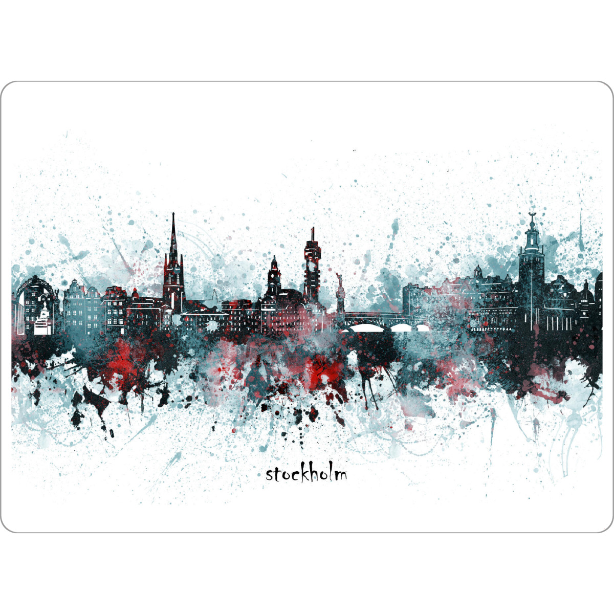 Tischset "Stockholm skyline artistic grey" artboxONE - Städte,Reise,Architektur,Städte / Stockholm