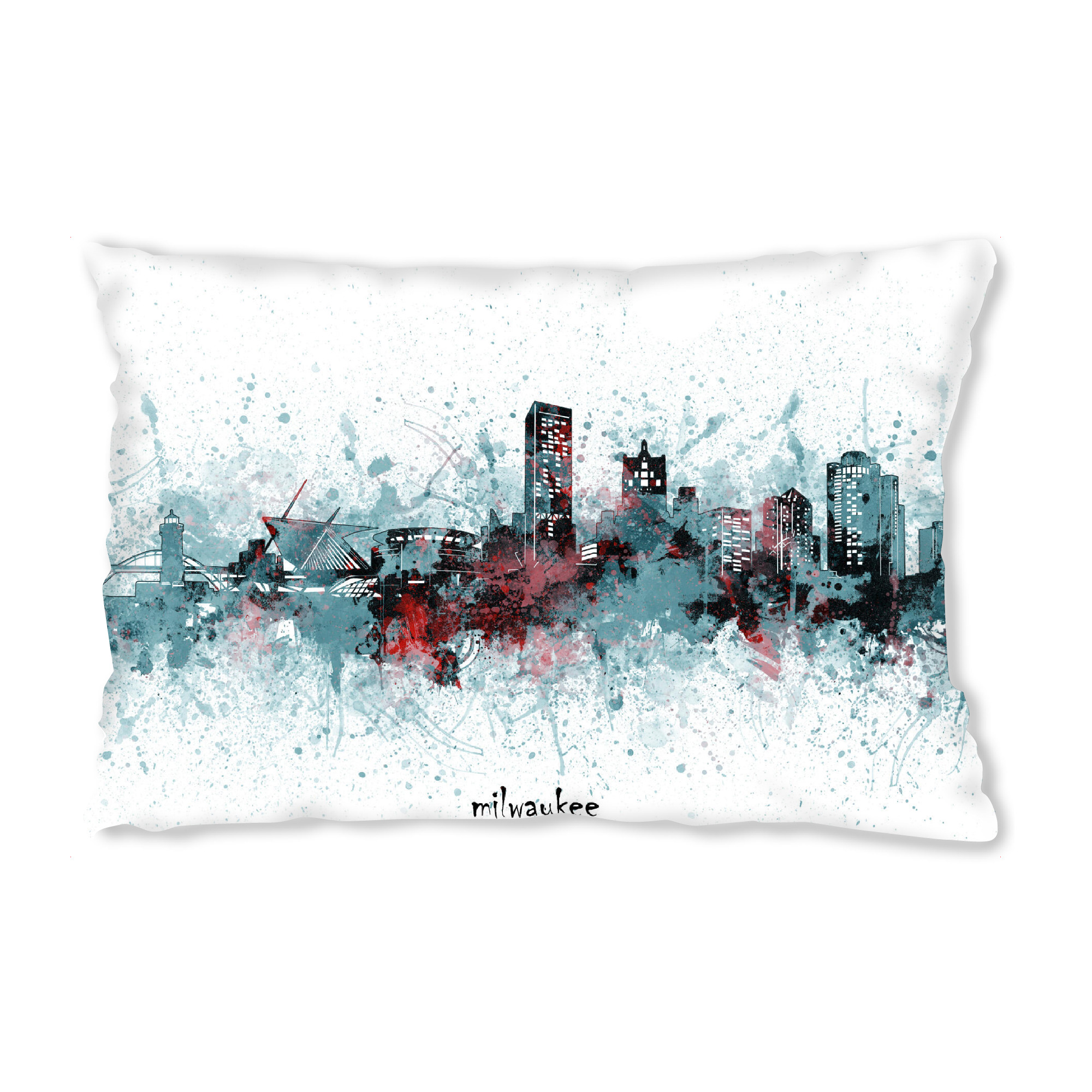 Design-Kissen "Milwaukee skyline artistic grey" artboxONE - Städte,Reise,Architektur