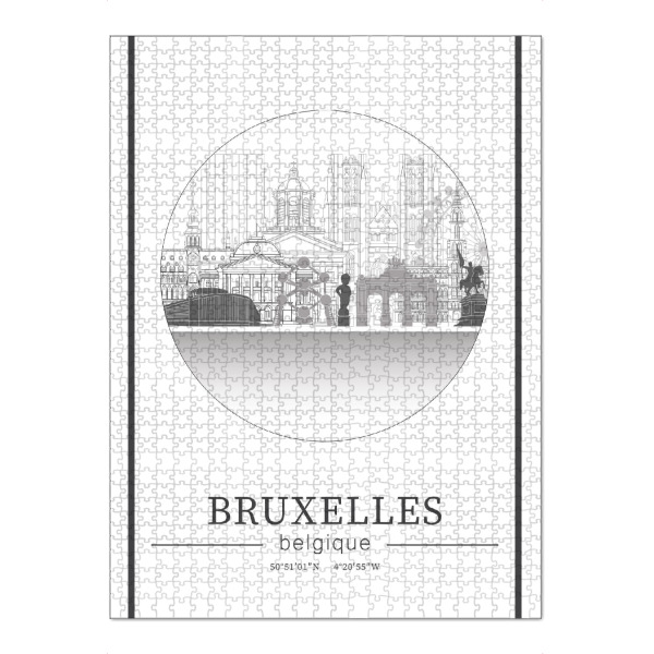 Puzzle Ravensburger "Brussels skyline line art circle" artboxONE - Städte,Reise,Architektur,Kartografie