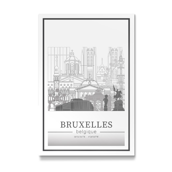 Galerie-Print "Brussels skyline line art" 30x20 cm artboxONE