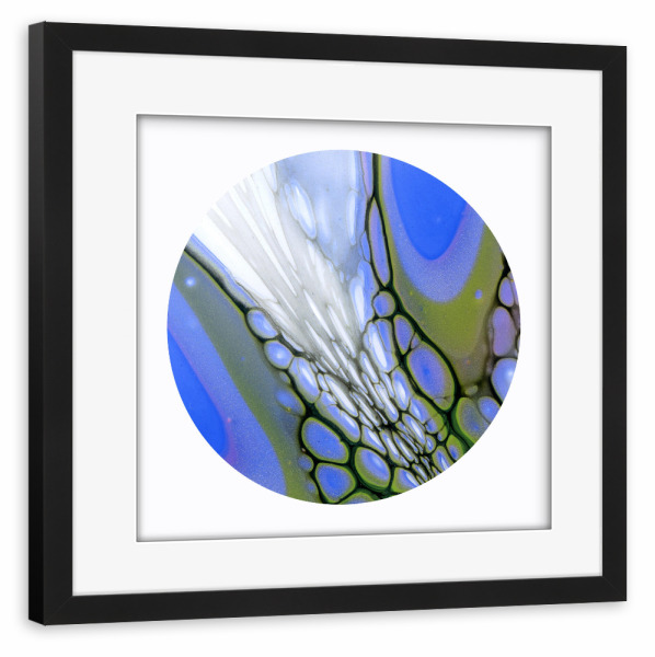Poster mit Rahmen schwarz "Blue Bloom Time" artboxONE - Abstrakt