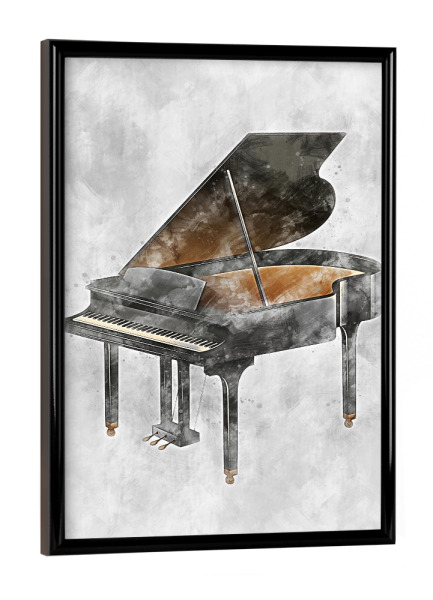 Poster mit schwarzem Rahmen "Grand Piano (matart)" artboxONE - Musik - Grand,Piano,Instrument,Instruments,Music,Musical,Musician,Klavier,Flügel