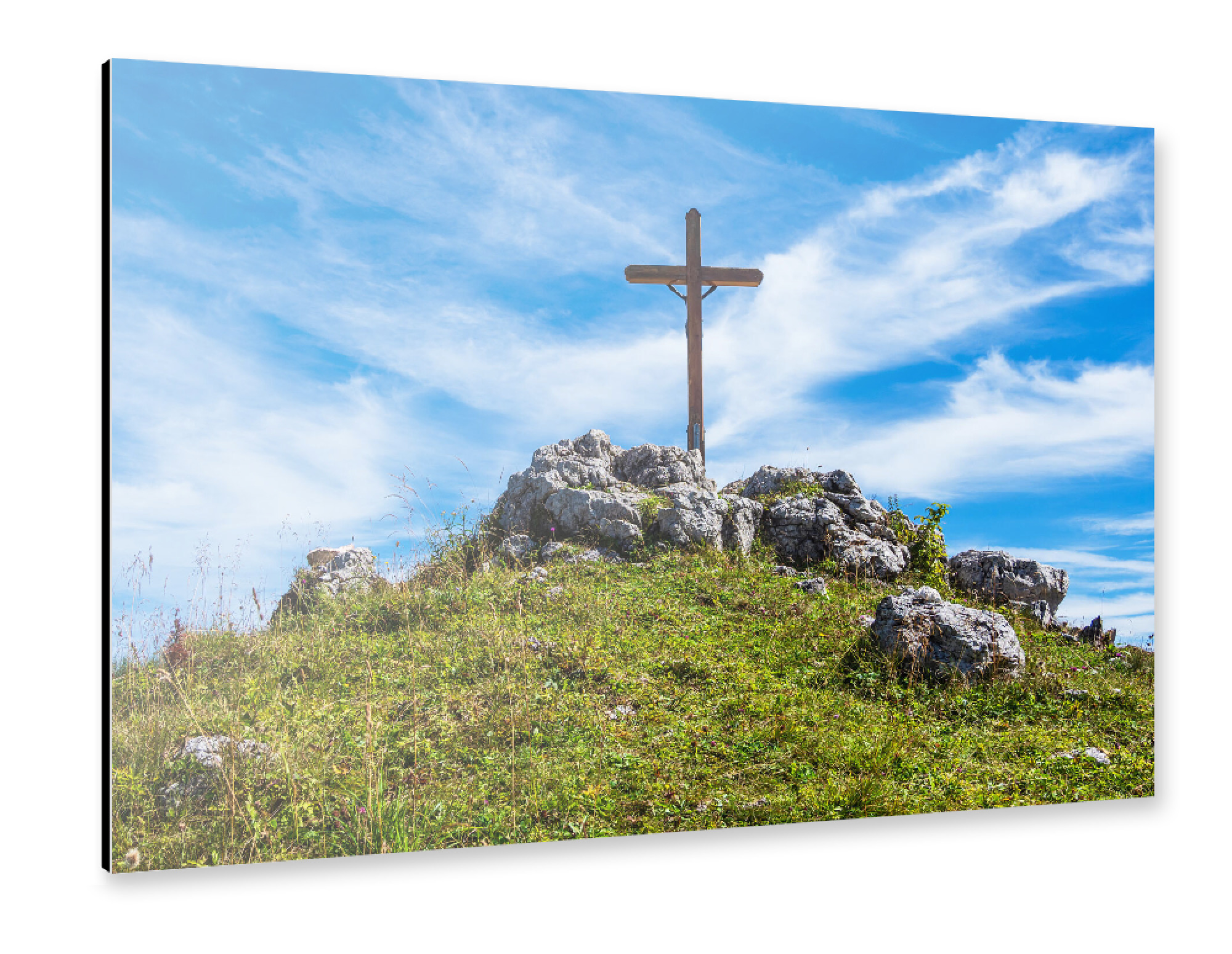 Alu-Dibond "Prediktstuhls mit Gipfelkreuz" 75x50 cm artboxONE