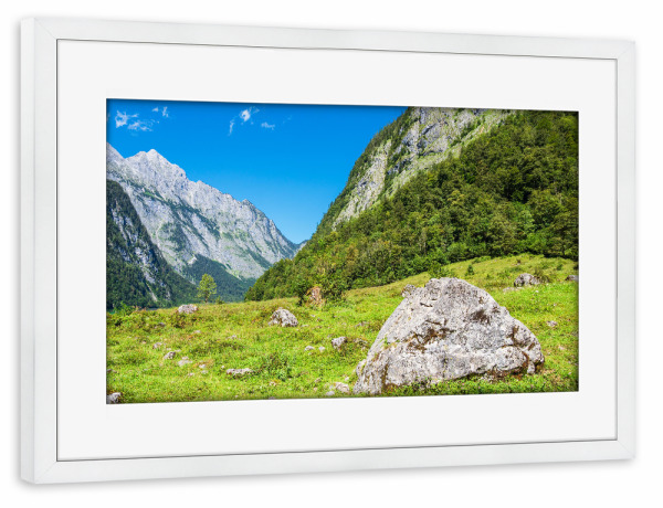 Poster mit Rahmen weiß "Landschaft mit Felsen" artboxONE - Natur,Reise