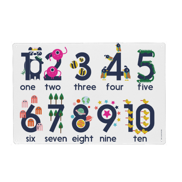 Metall Poster "Learning Numbers for Children" artboxONE - Für Kinder,Tiere