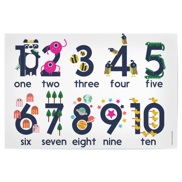 Poster 30x20 cm "Learning Numbers for Children" artboxONE - Für Kinder,Tiere