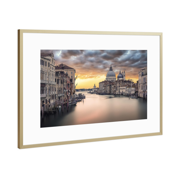Poster mit Rahmen Gold "From Venice with love" artboxONE - Städte,Reise,Architektur,Städte / Venedig,Reise / Länder