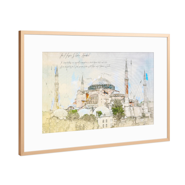 Poster mit Rahmen Kupfer "Hagia Sophia, Istanbul" artboxONE - Architektur,Reise / Länder,Städte / Istanbul