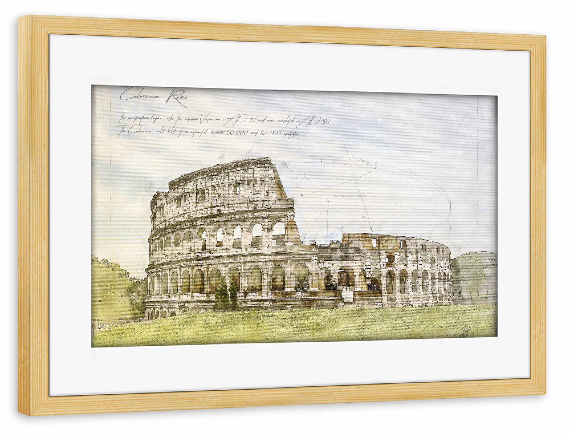 Poster mit Rahmen kiefer "Colosseum, Rome" artboxONE - Städte,Reise,Architektur,Städte / Rom
