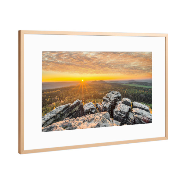 Poster mit Rahmen Kupfer "Gohrisch Sonnenuntergang" artboxONE - Natur,Reise